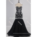 Luxury Strapless Chiffon Beaded Evening Dress Sexy Backless Mermaid Dress Train Sequined Formal Occasion Dress